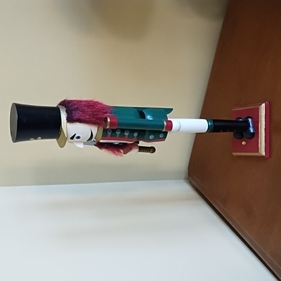 Wood Nutcracker Soldier Sword 20 Inches Tall Painted Red Green Black Gold White - Picture 6 of 8